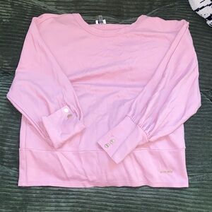 Anne Klein Pink Long Sleeve Crew Neck Top